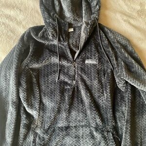 Columbia Charcoal Black Plush Half-Zip Hooded Jacket